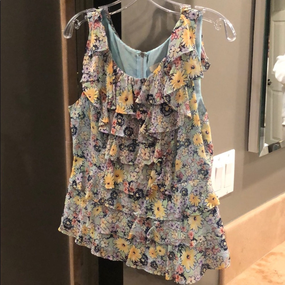 Anthropologie sleeveless ruffled blouse
